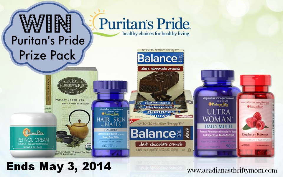 Puritan's Pride Prize Pack Giveaway ends 5/3
