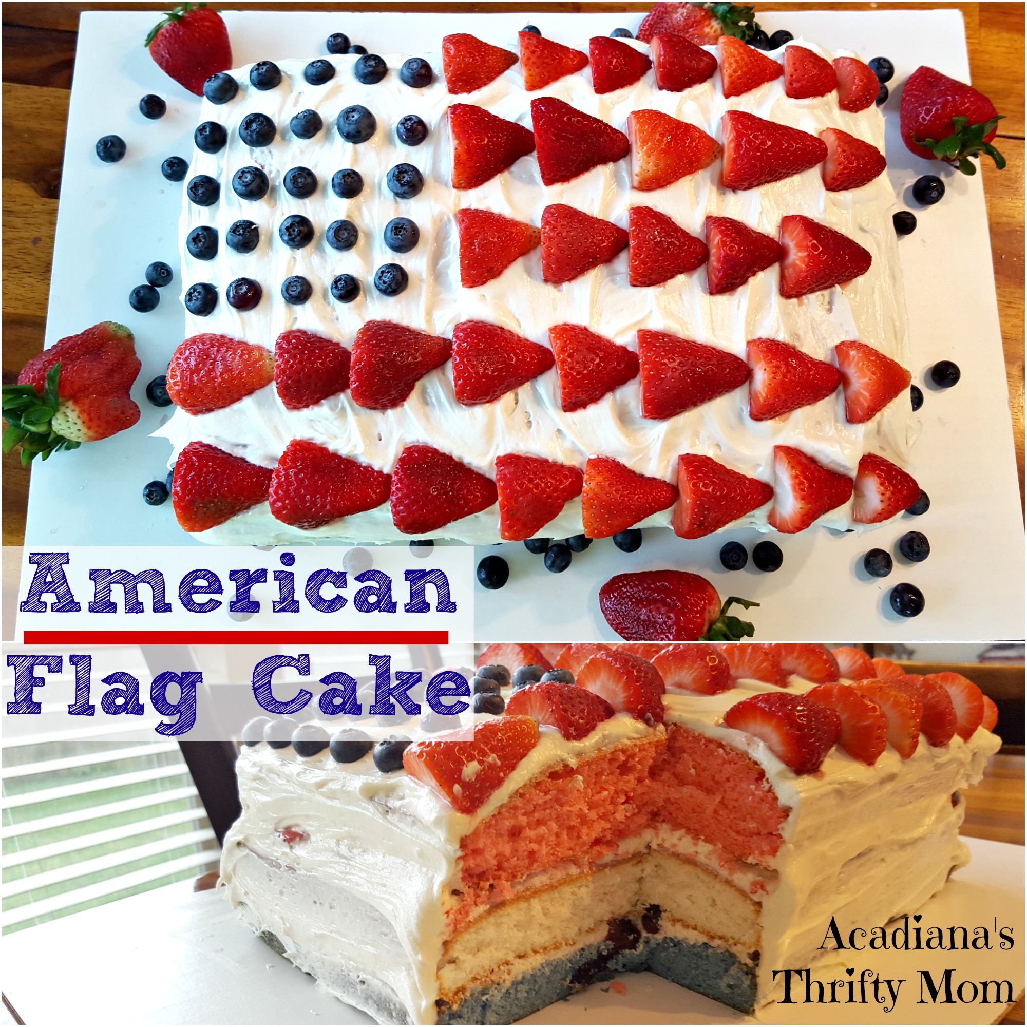 American Flag Cake for Memorial Day/4th of July