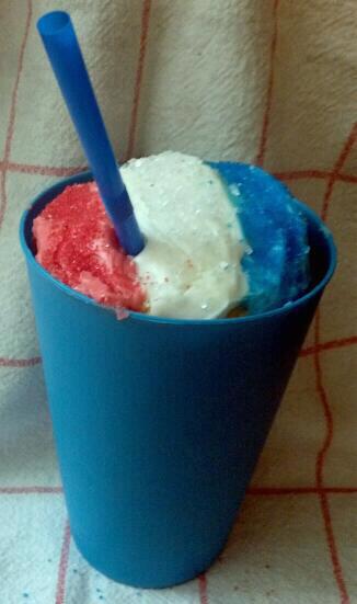 Red, White and Blue Snowcone Cupcakes