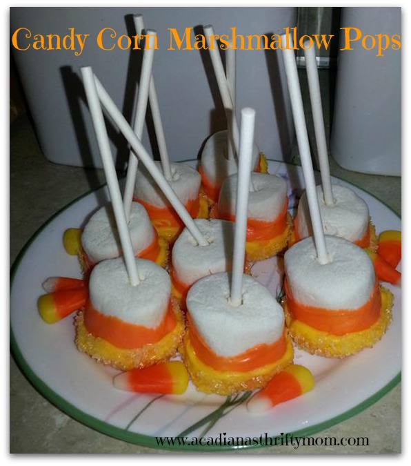 candy corn marshmallow pops