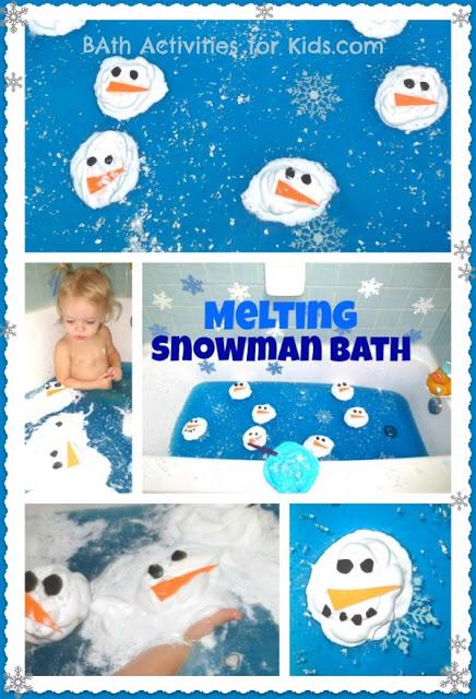 melting snowman bath