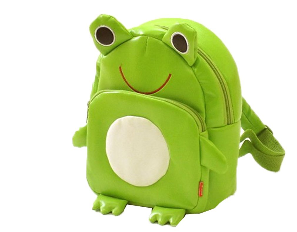 JUNZAN Cute Green Frog Kawaii Pattern Mini Backpack for Boys Girls Toddler  Kid Preschool Bookbag Student Bag Travel Daypack