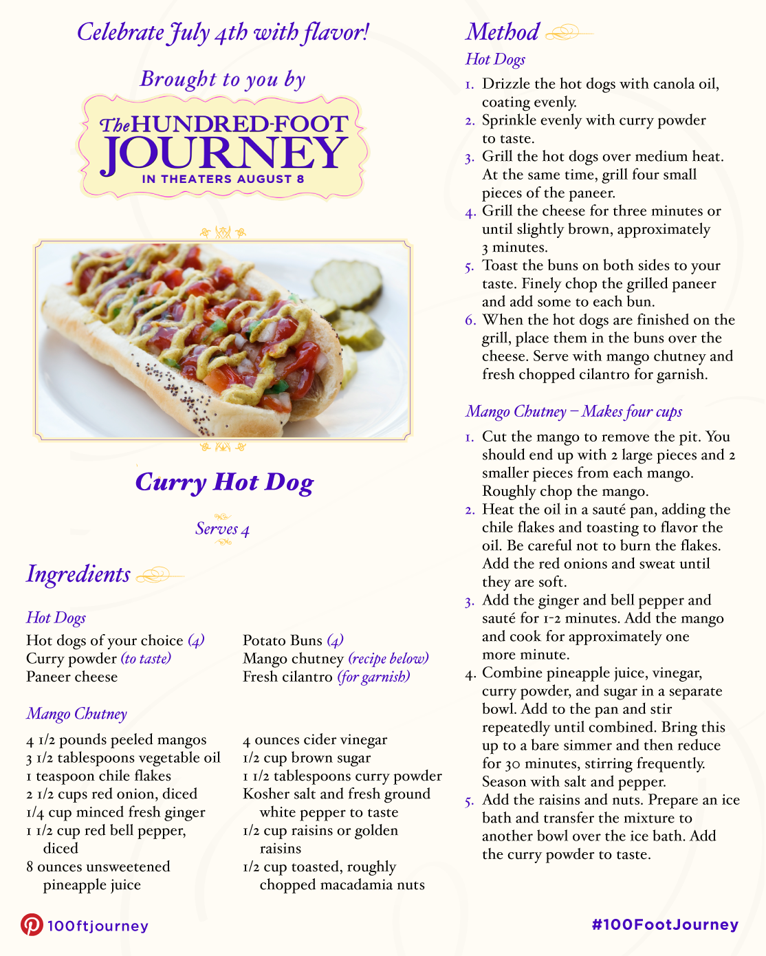 hundred foot journey curry hot dog