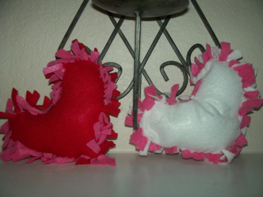 DIY No Sew Heart Pillows