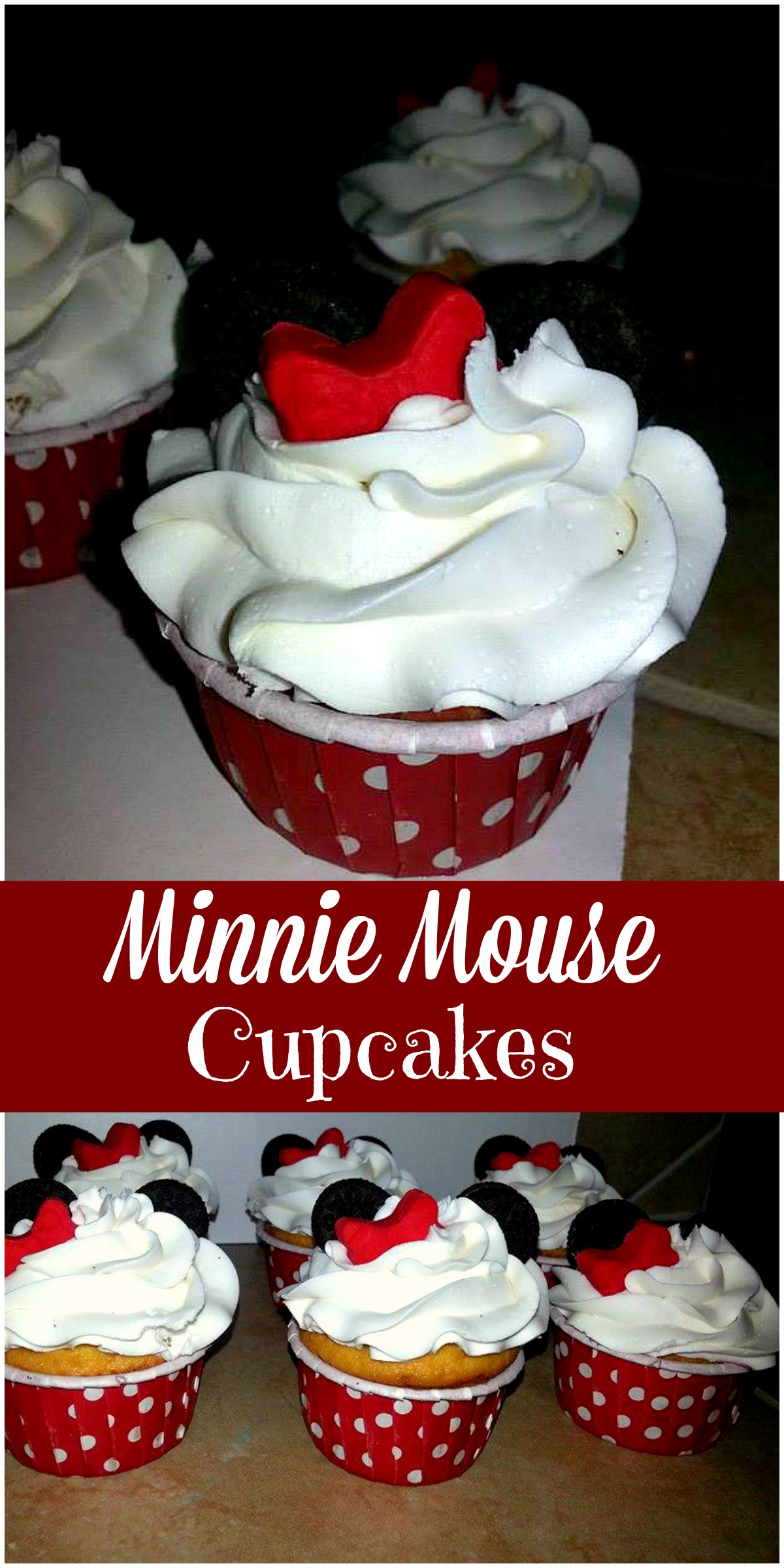 Minnie Mouse Cupcakes Collage