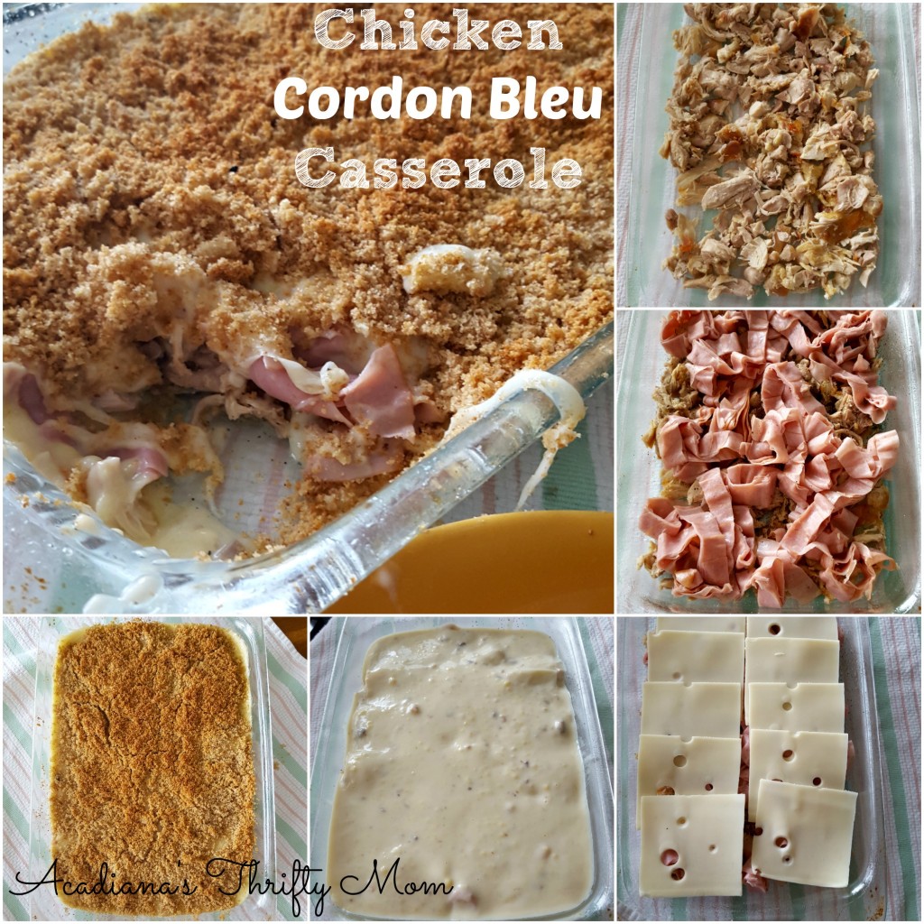 chicken cordon bleu casserole Collage