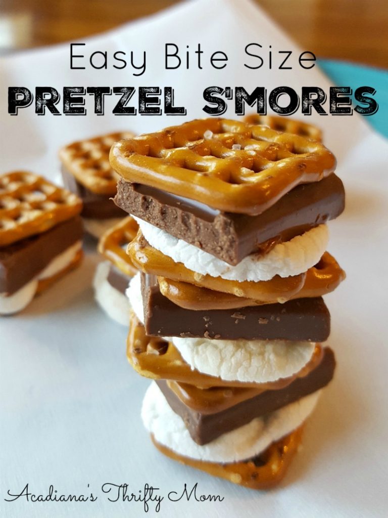 Easy Bite Size Pretzel S’mores - Acadiana's Thrifty Mom