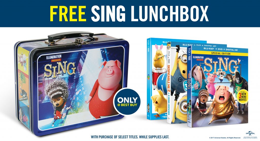 Get A Free Sing Lunchbox At Best Buy With Purchase #bbymovies
