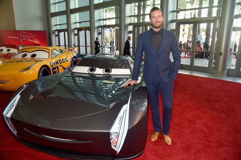 ANAHEIM, CA - JUNE 10: Actor Armie Hammer poses at the World Premiere of Disney/Pixars Cars 3" at the Anaheim Convention Center on June 10, 2017 in Anaheim, California. (Photo by Alberto E. Rodriguez/Getty Images for Disney) *** Local Caption *** Armie Hammer