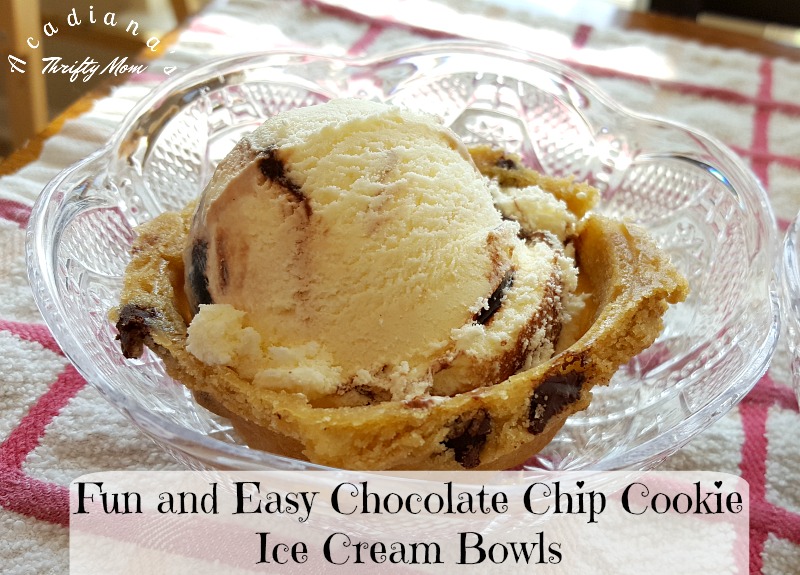 Fun and Easy Chocolate Chip Cookie Ice Cream Bowls