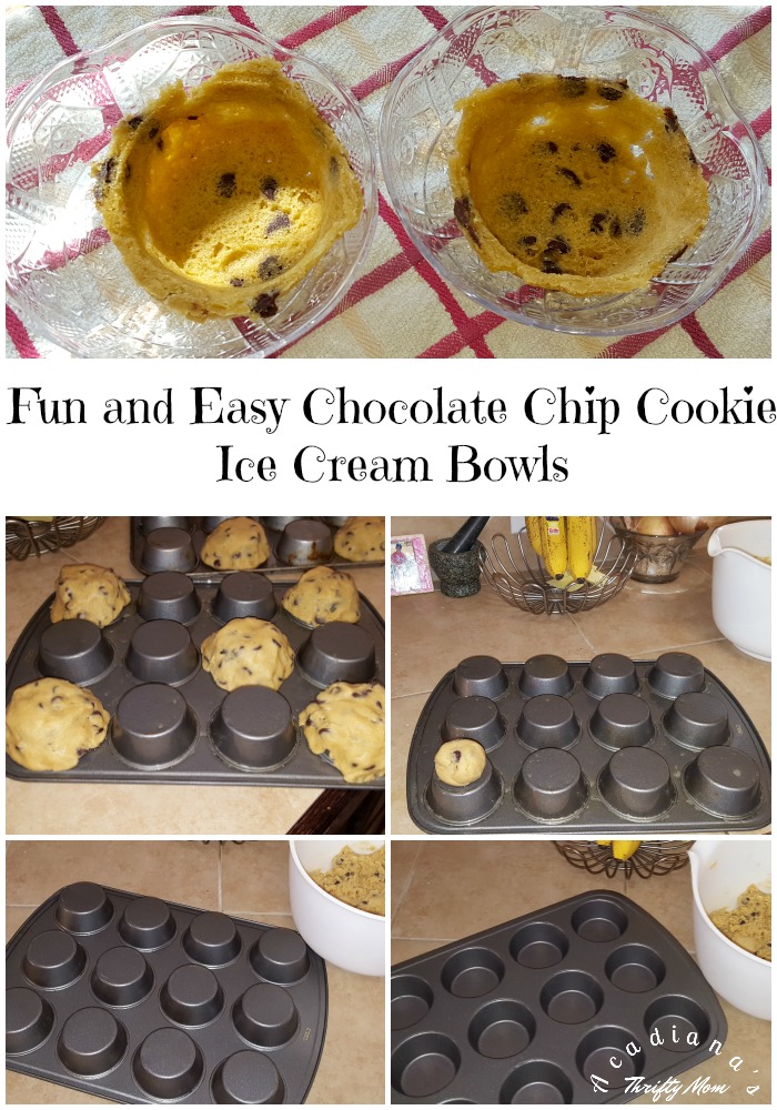 Fun and Easy Chocolate Chip Cookie Ice Cream Bowls