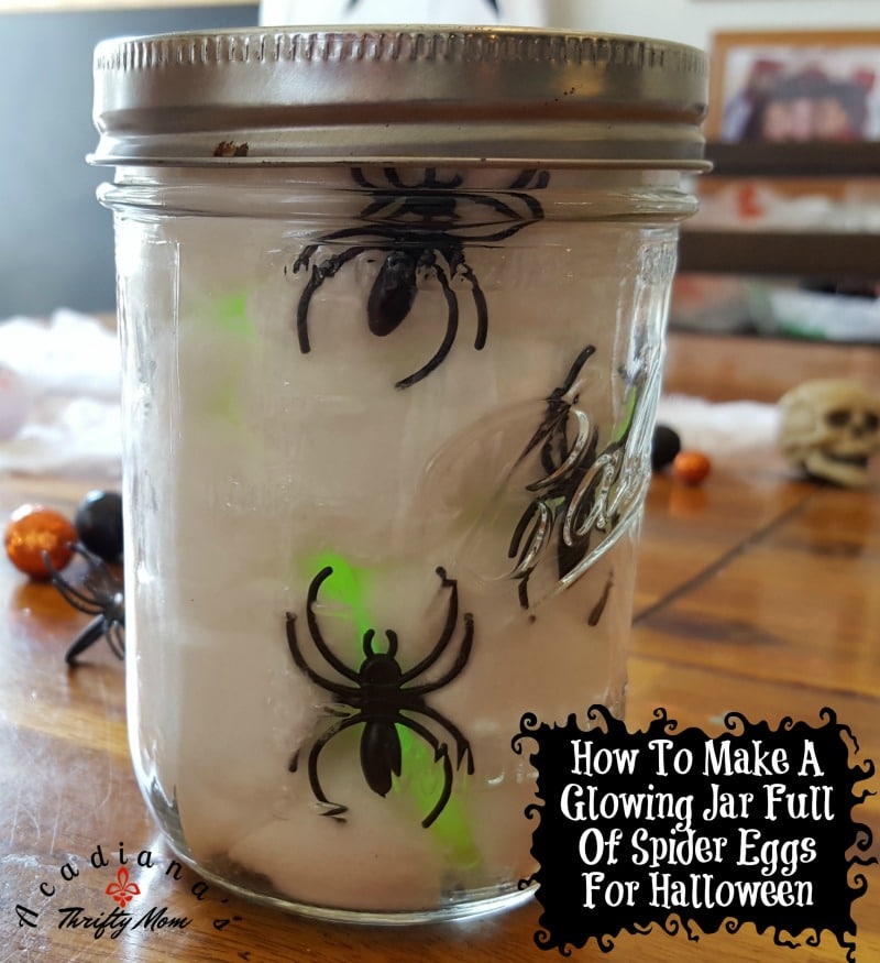 How To Make A Glowing Jar Full Of Spider Eggs For Halloween