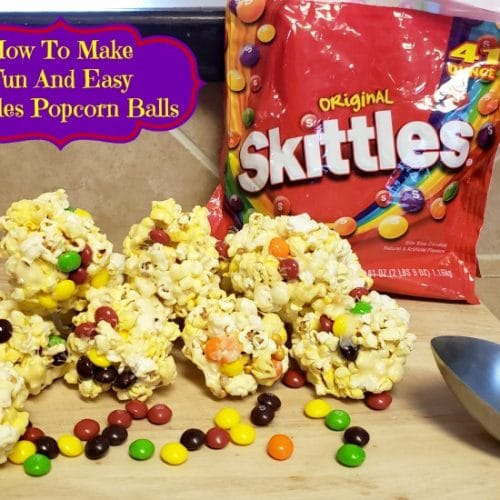 popping corn with skittles