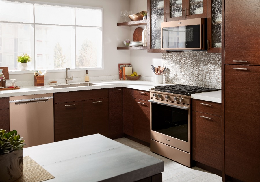 Whirlpool Sunset Bronze Gas Convection Range Offers All Of The Convenience You Can Imagine