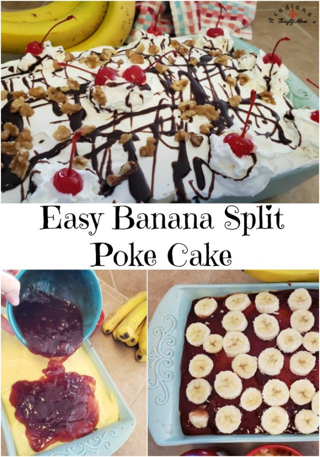 Easy Banana Split Poke Cake Acadiana's Thrifty Mom