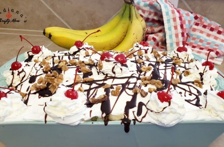 Easy Banana Split Poke Cake