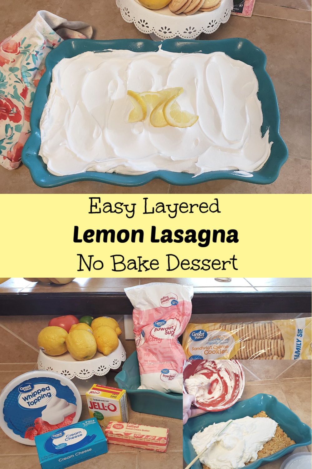 Easy Layered Lemon Lasagna No Bake Dessert