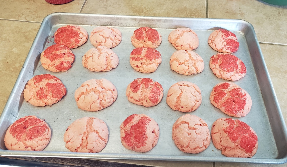 Chocolate Covered Strawberry Blossom Cake Mix Cookies