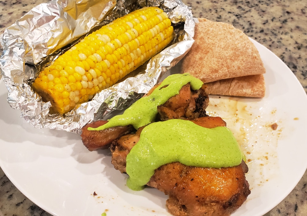 Peruvian chicken with Green sauce (Aji Verdi)